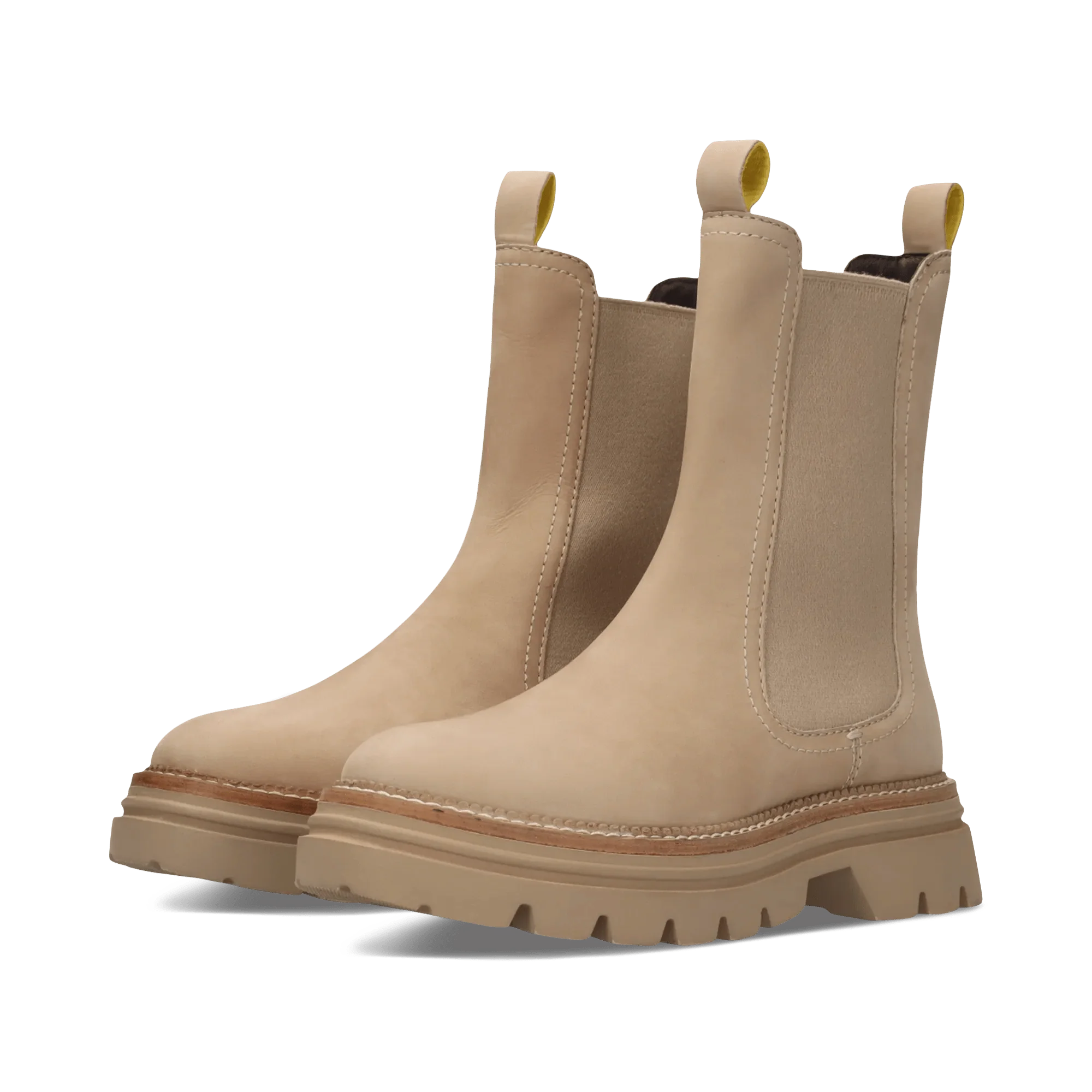 Leder Chelsea-Stiefelette Beige - Image 2