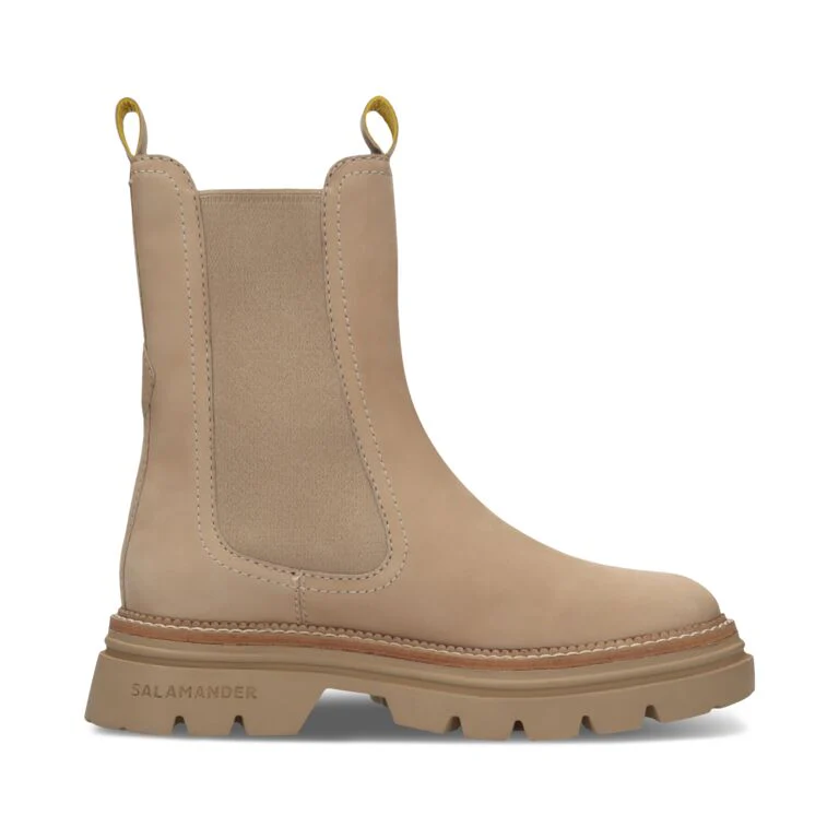 Leder Chelsea-Stiefelette Beige - Image 3