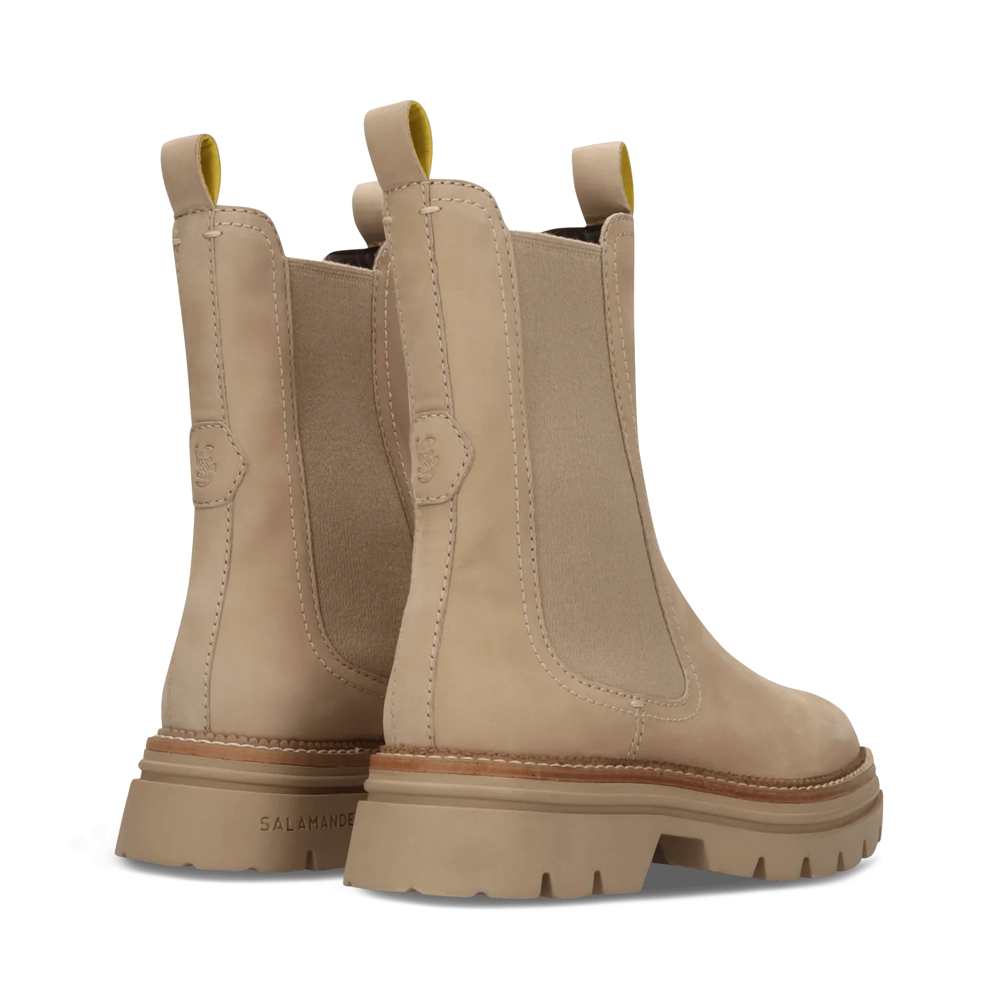 Leder Chelsea-Stiefelette Beige - Image 4