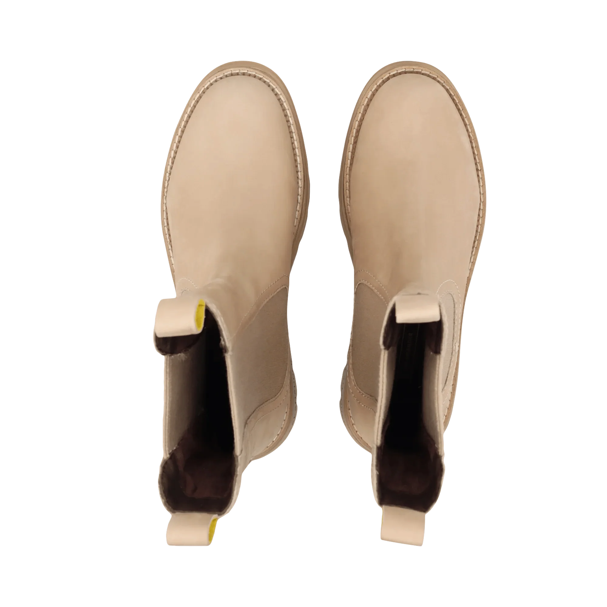 Leder Chelsea-Stiefelette Beige - Image 6