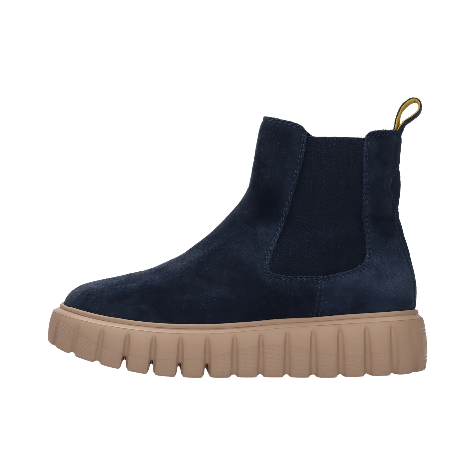 Leder Chelsea-Stiefelette Dunkelblau
