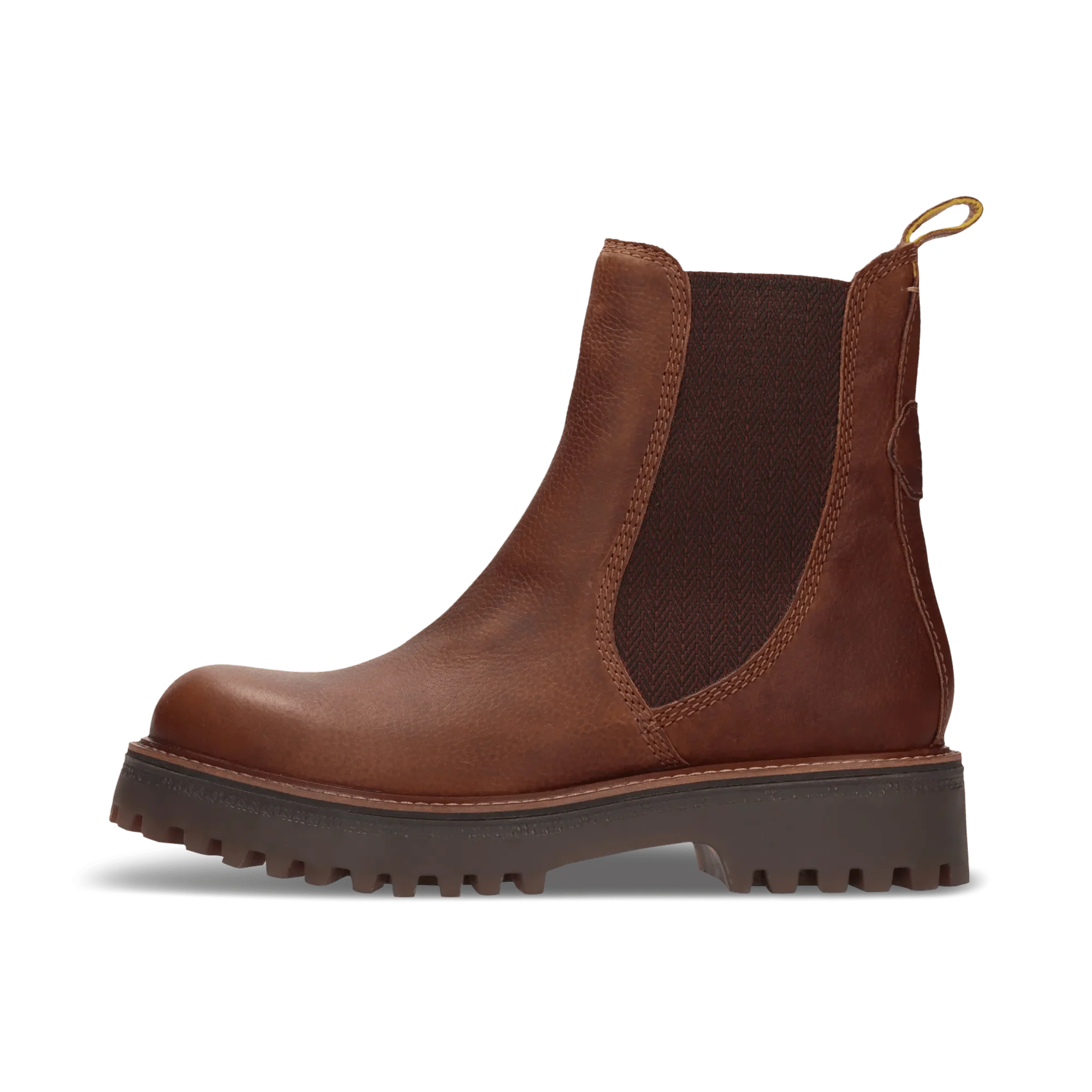 Leder Chelsea-Stiefelette Dunkelbraun