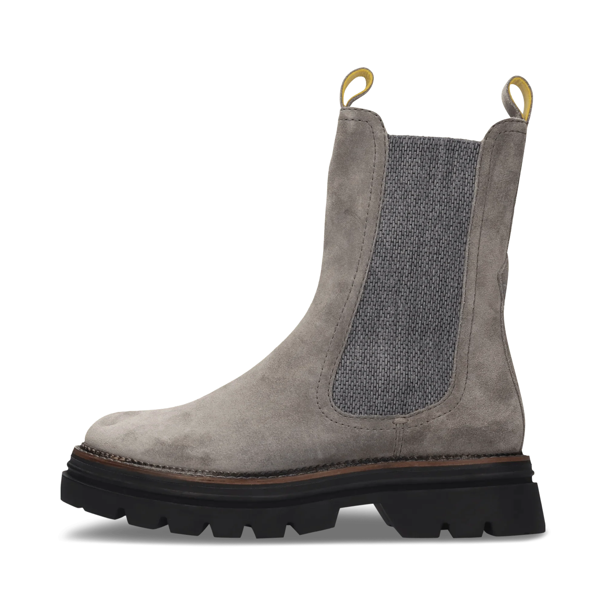 Leder Chelsea-Stiefelette Dunkelgrau