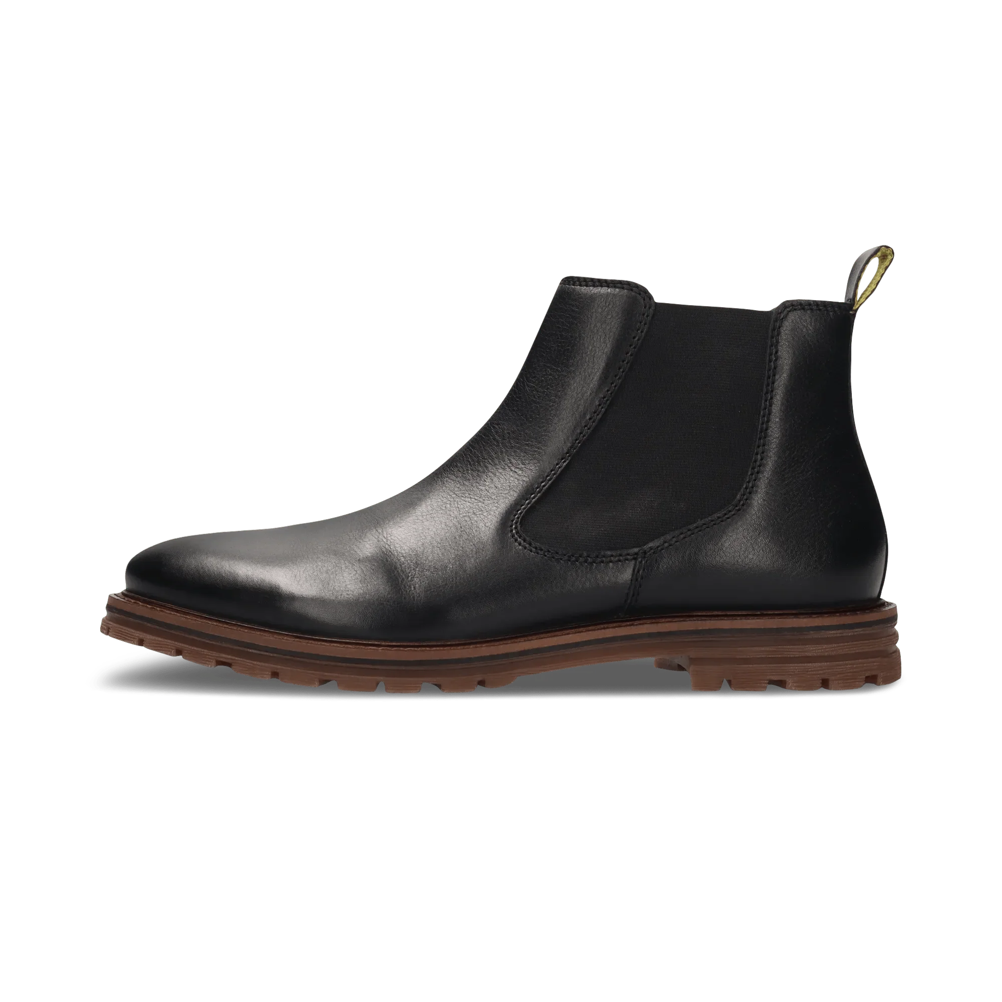 Leder Chelsea-Stiefelette Schwarz