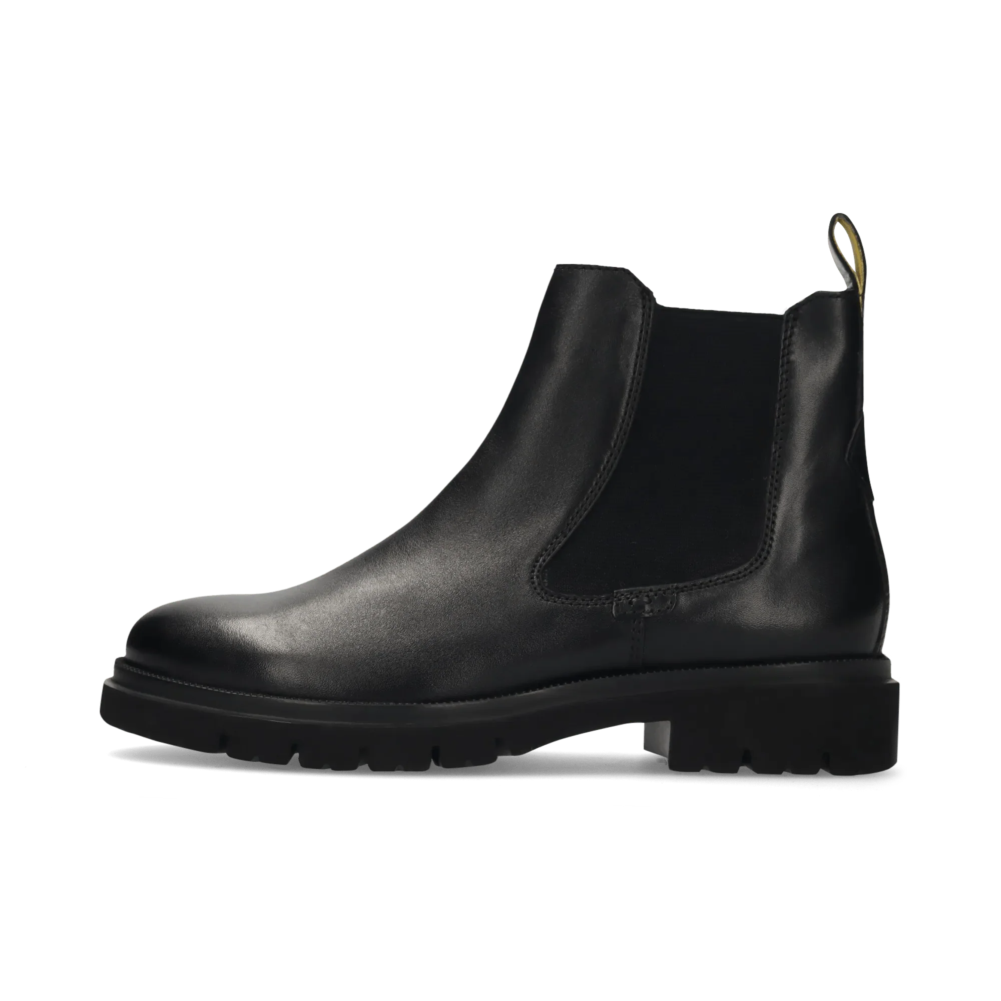 Leder Chelsea-Stiefelette Schwarz