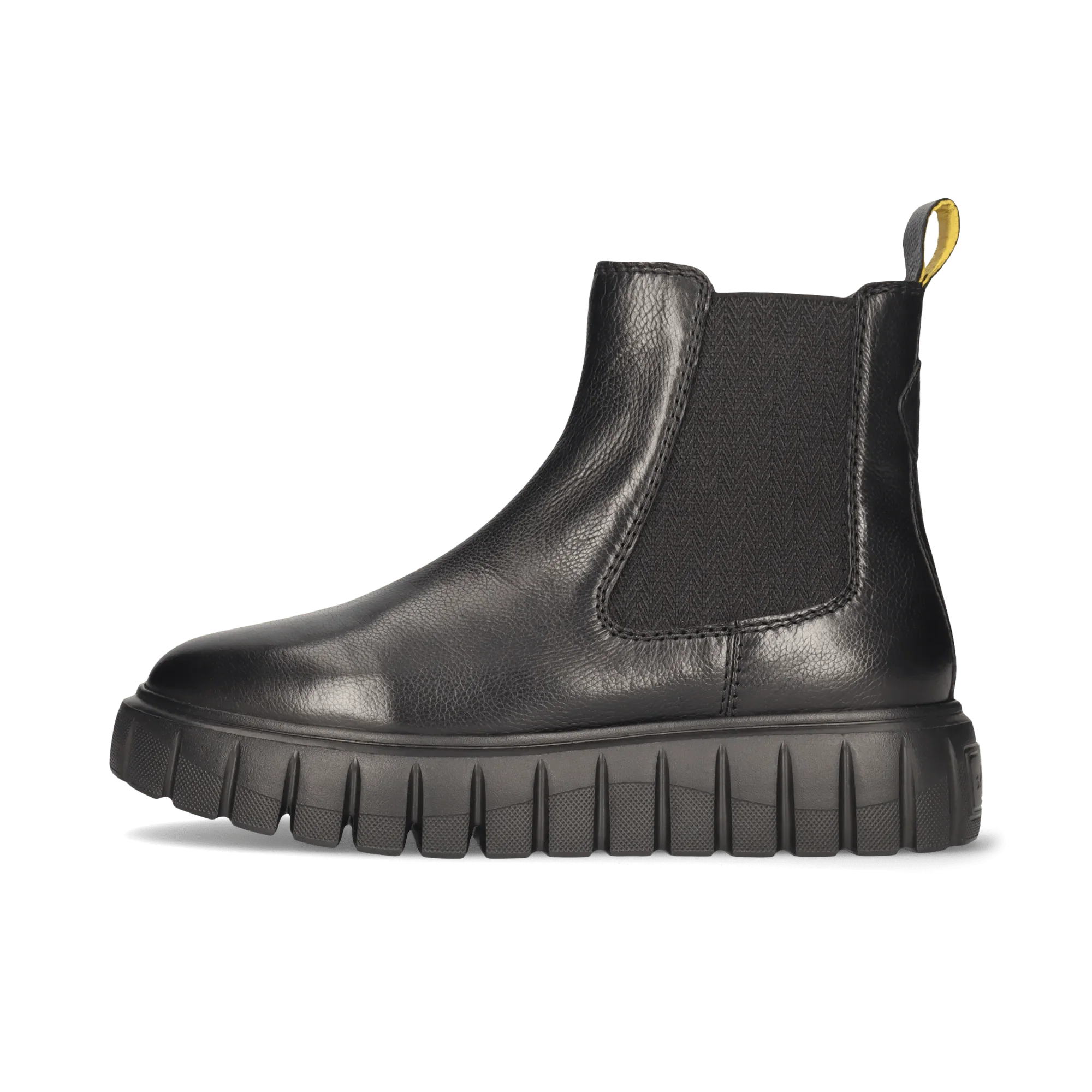 Leder Chelsea-Stiefelette Schwarz