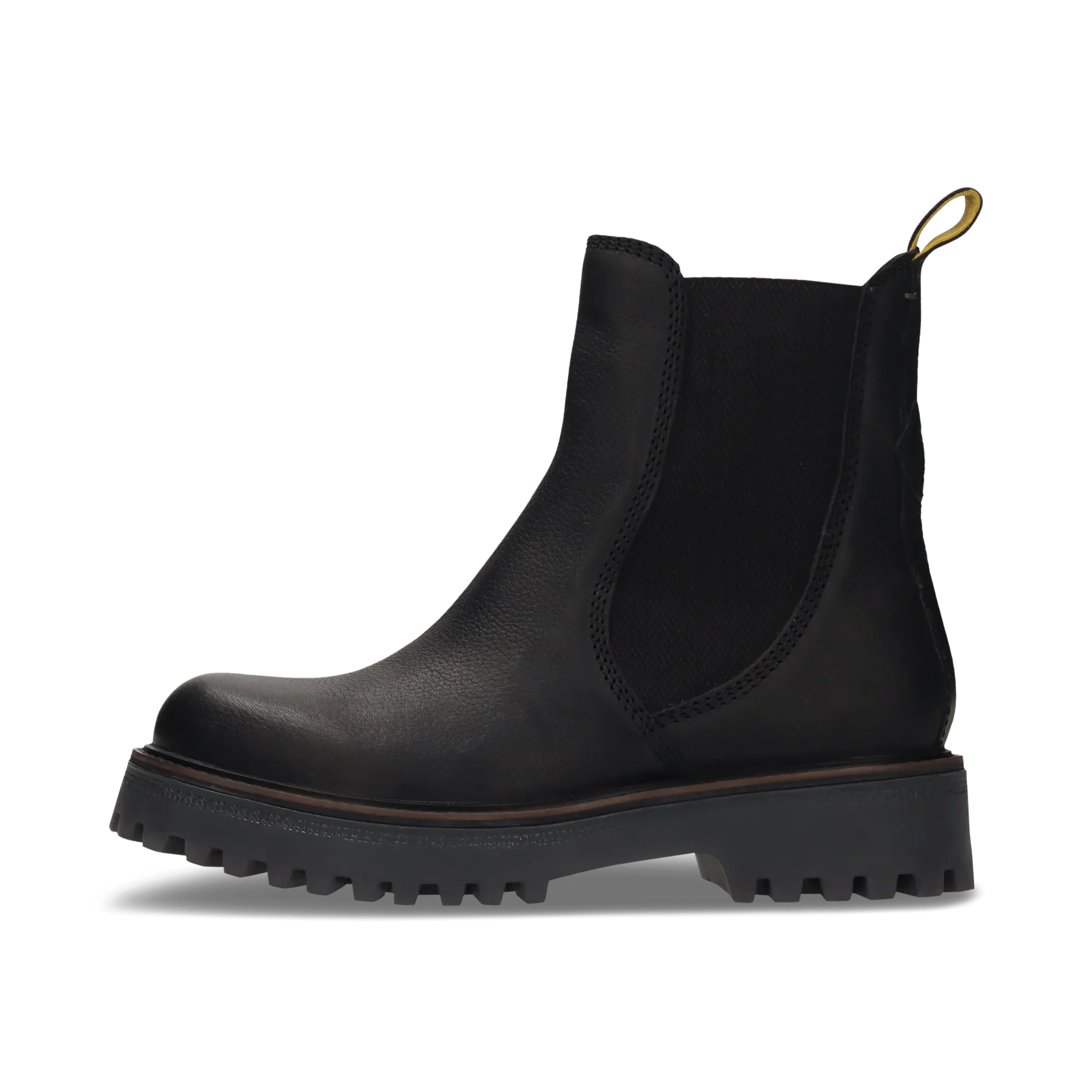 Leder Chelsea-Stiefelette Schwarz