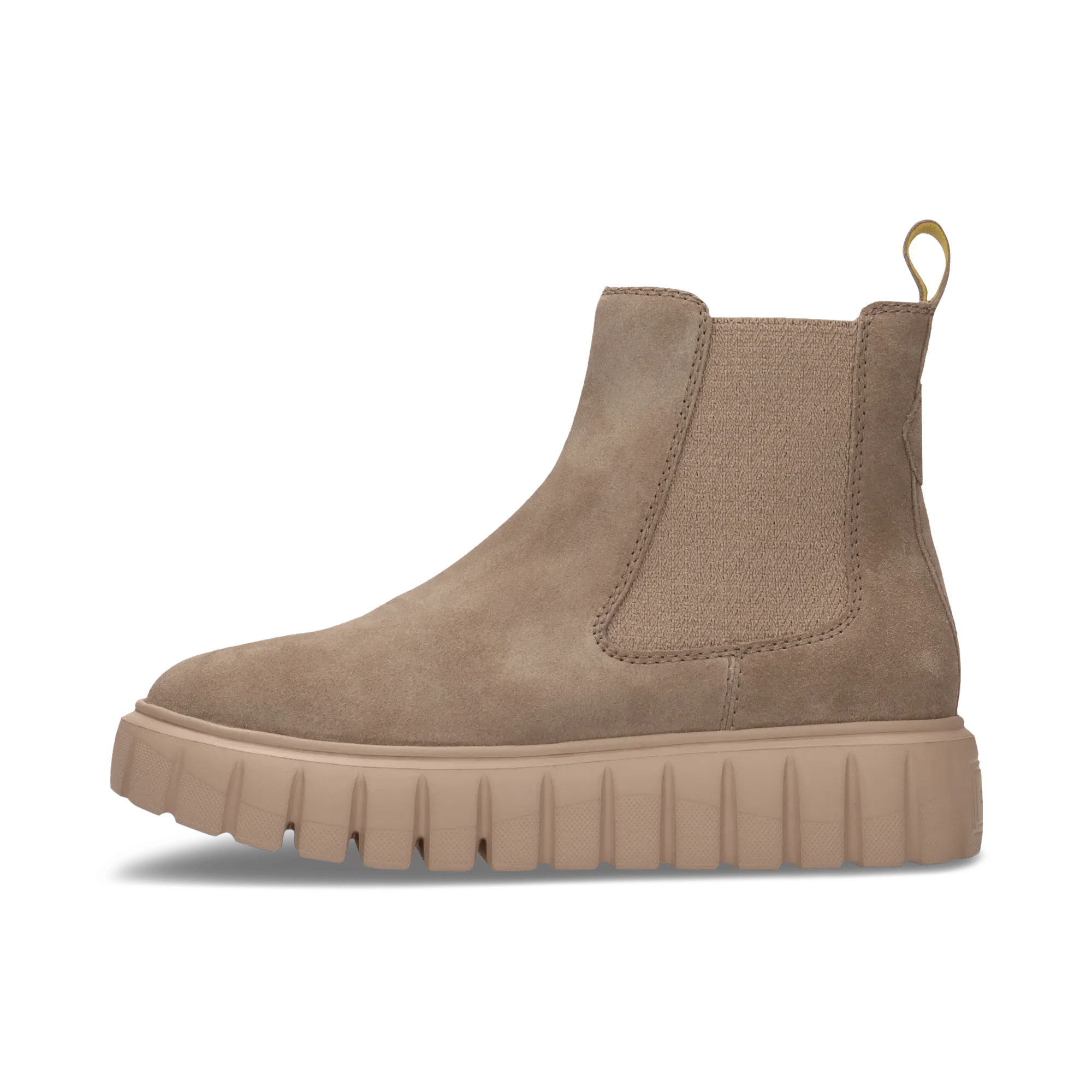 Leder Chelsea-Stiefelette Taupe