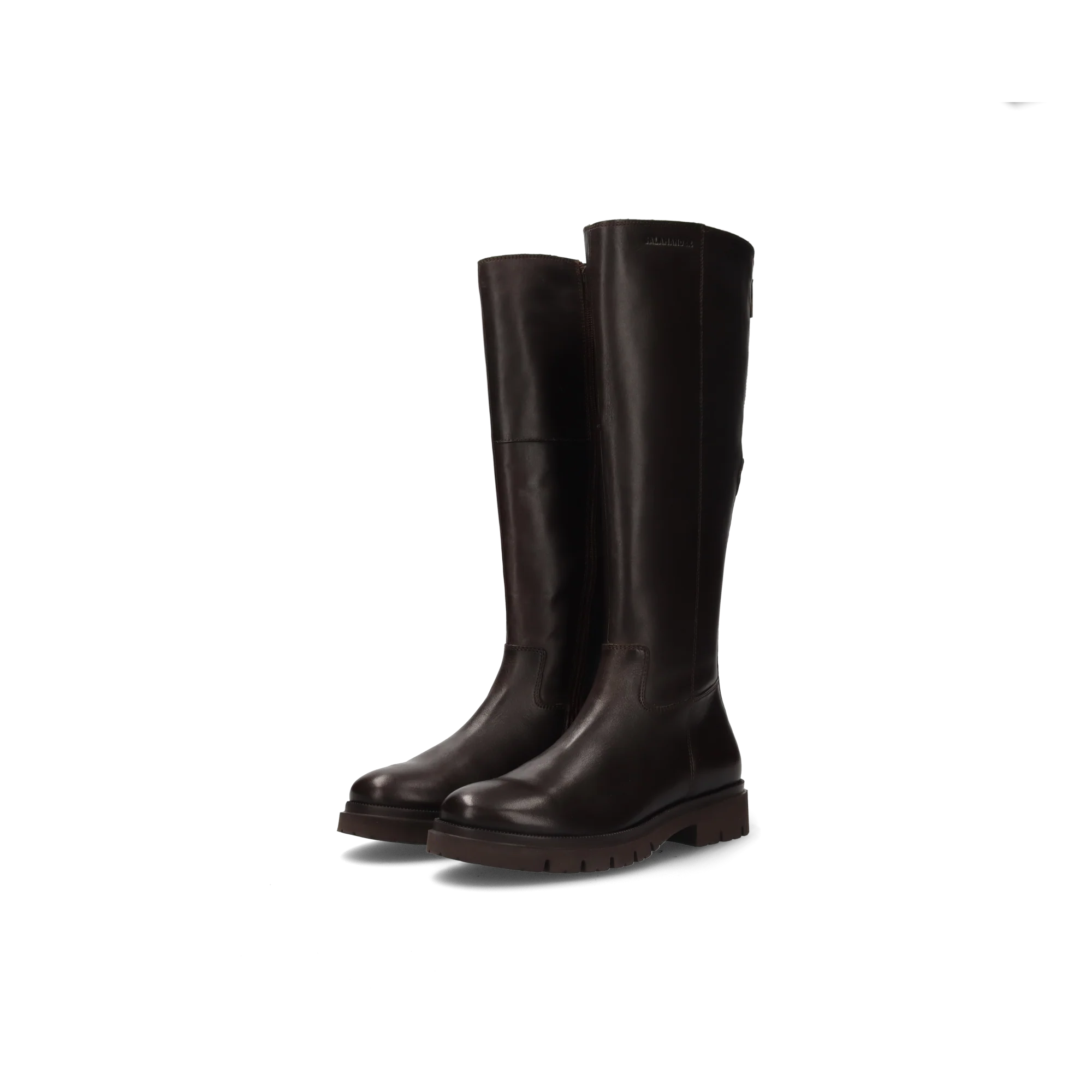 Leder Langschaftstiefel Dunkelbraun - Image 2
