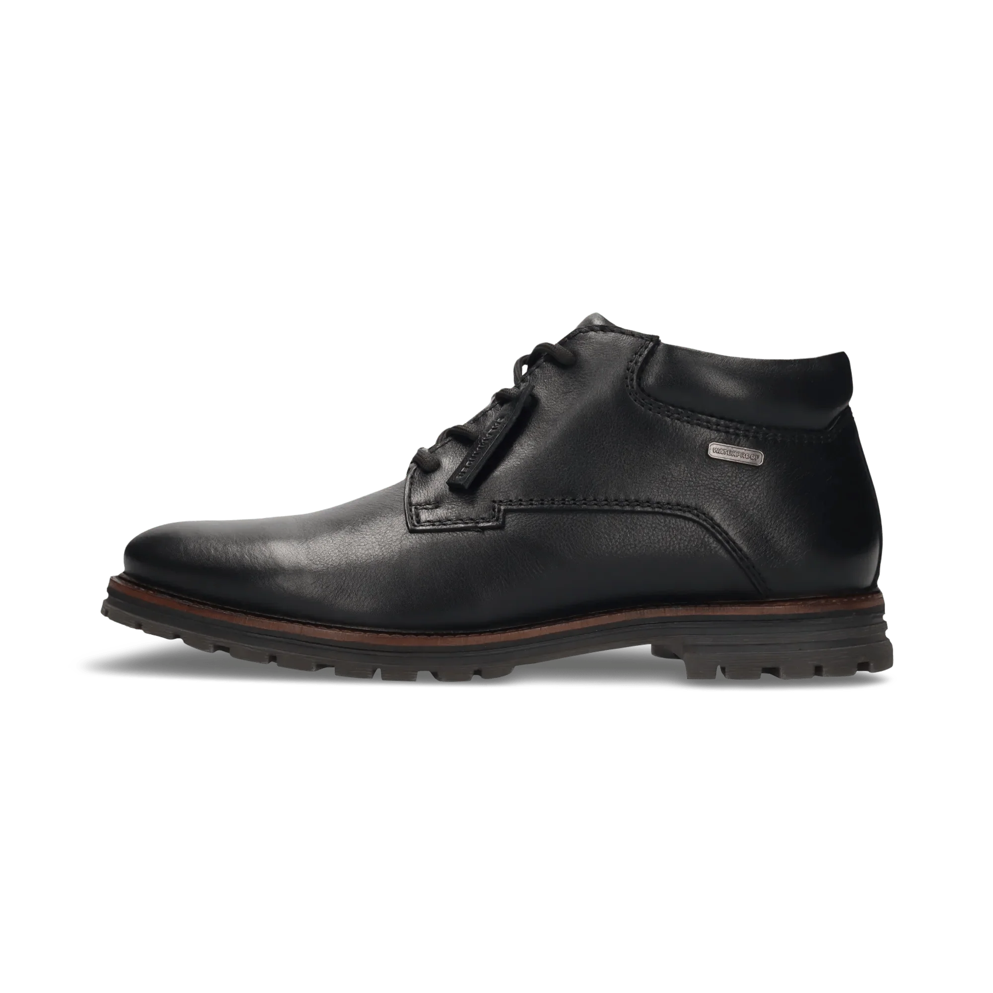 Leder Schnürschuh Schwarz