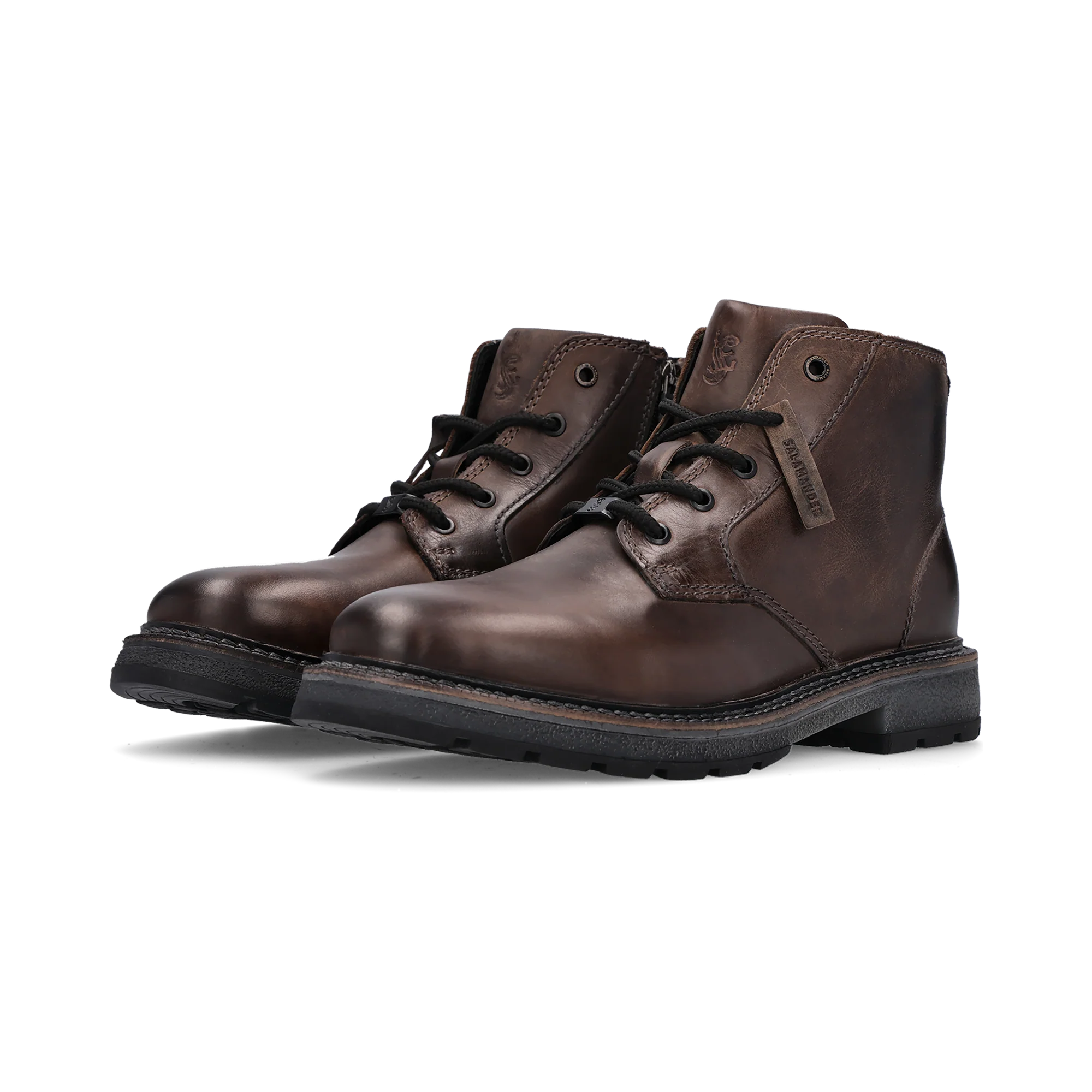 Leder Schnürstiefel Dunkelgrau - Image 2