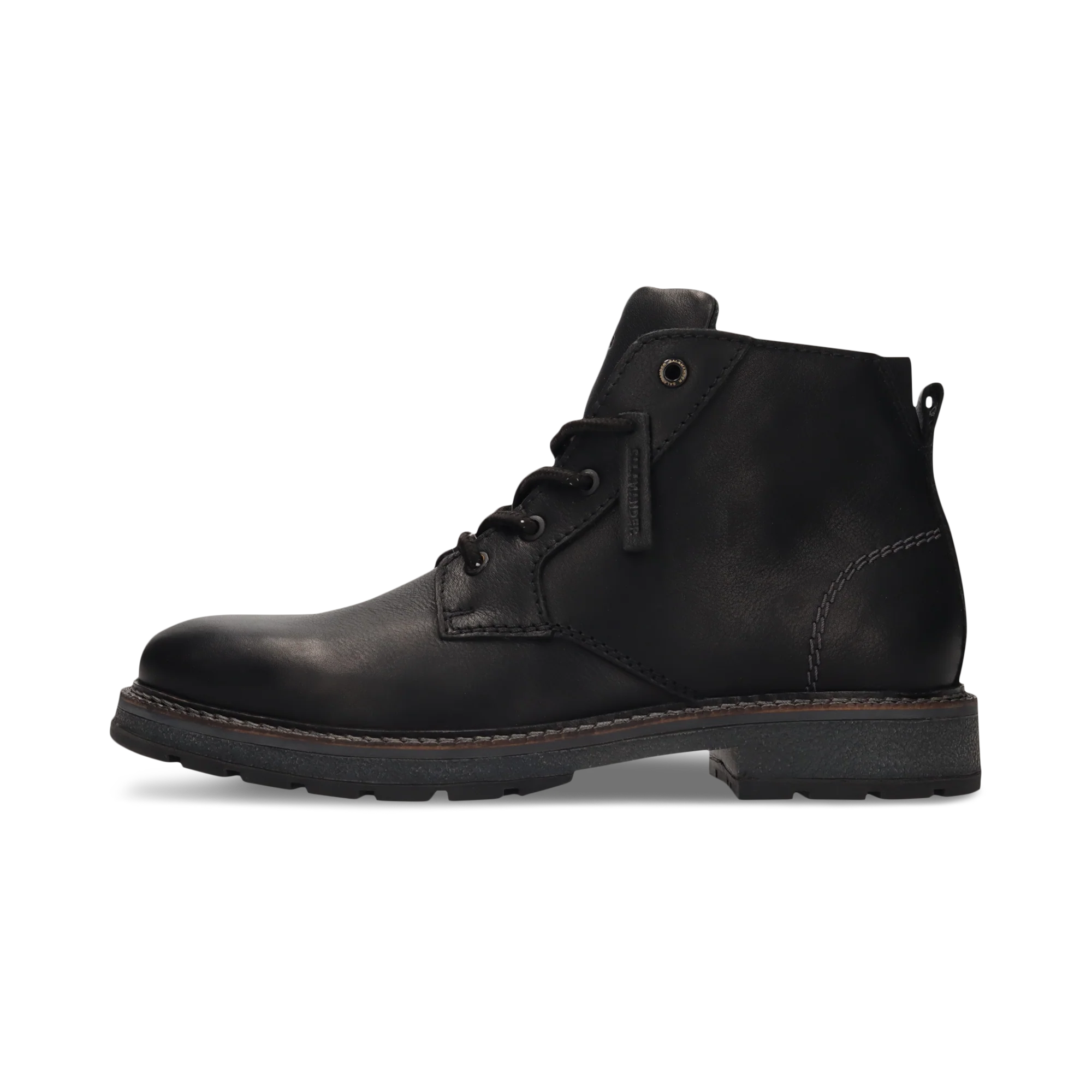 Leder-Schnürstiefel In Schwarz