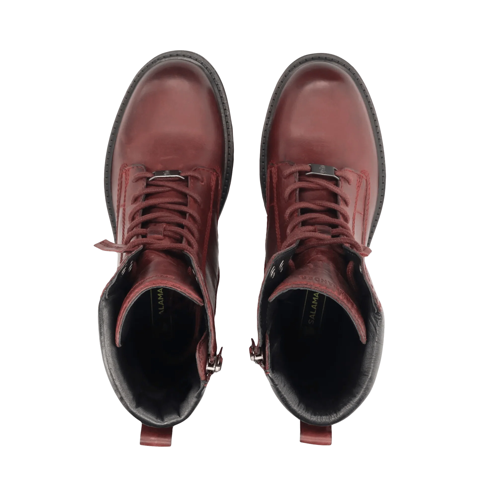 Leder Schnürstiefelette Bordeaux/Schwarz - Image 6