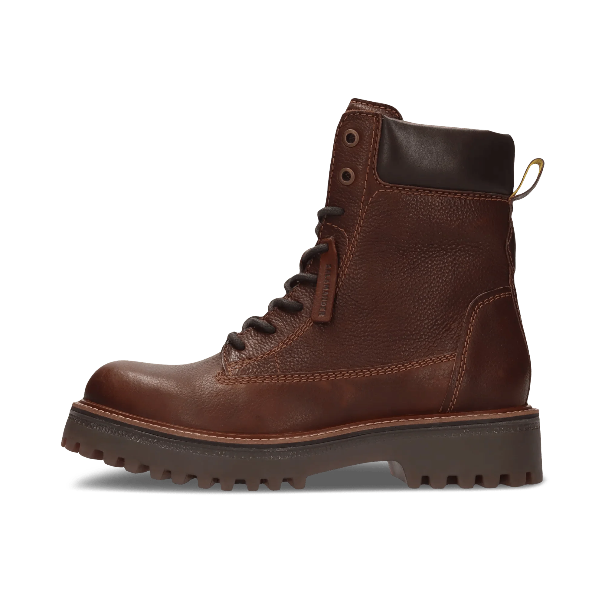 Leder Schnürstiefelette Braun/Dunkelbraun
