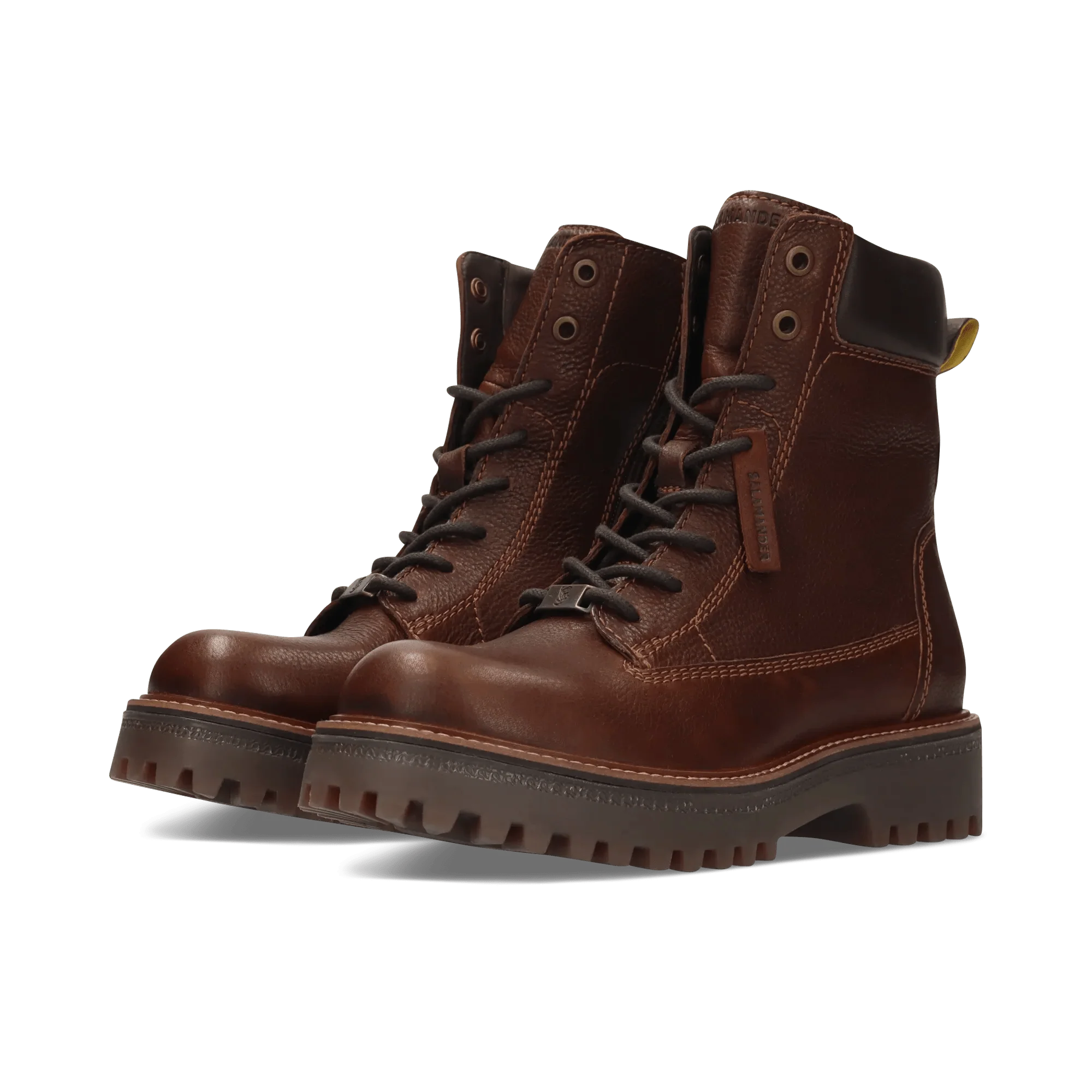 Leder Schnürstiefelette Braun/Dunkelbraun - Image 2