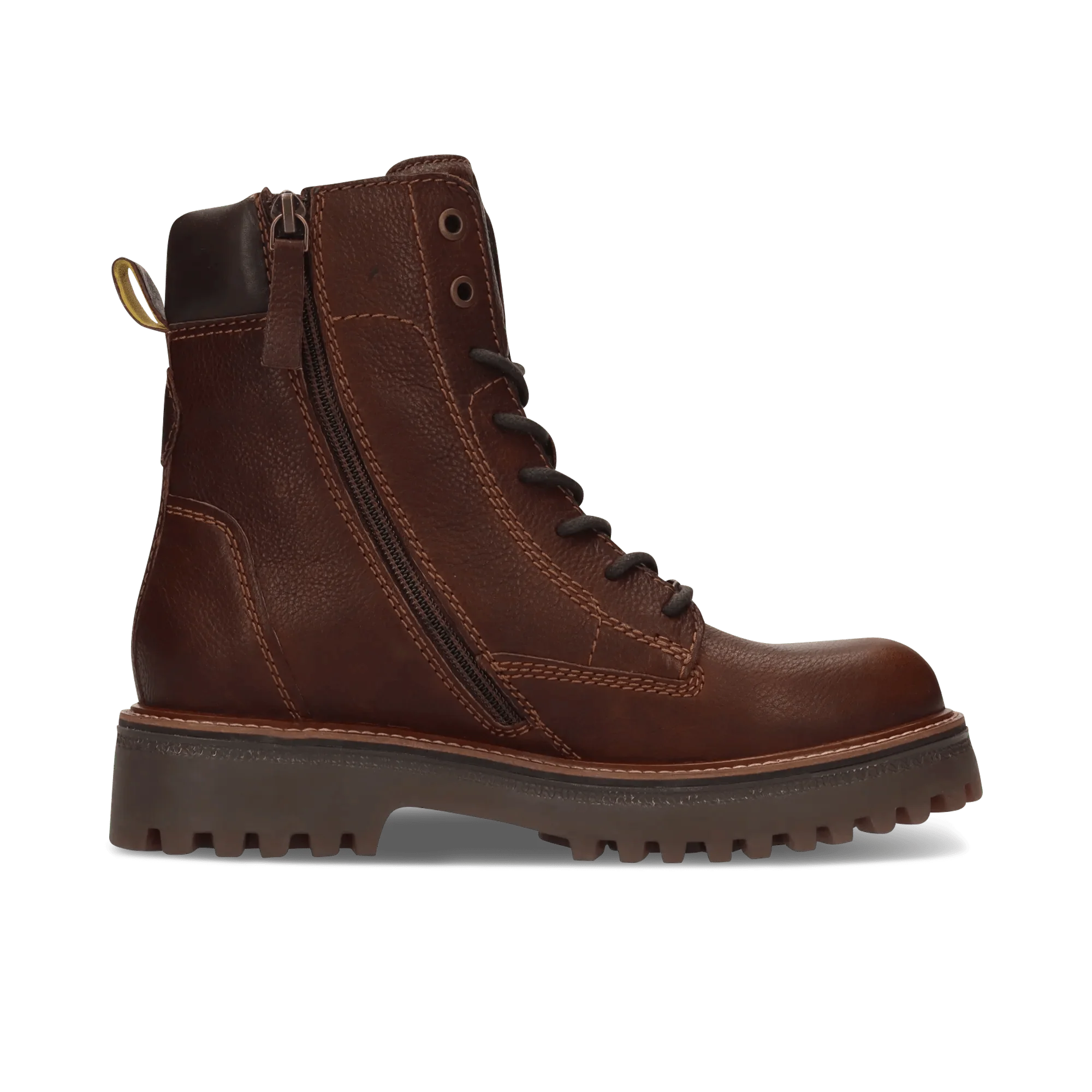 Leder Schnürstiefelette Braun/Dunkelbraun - Image 3