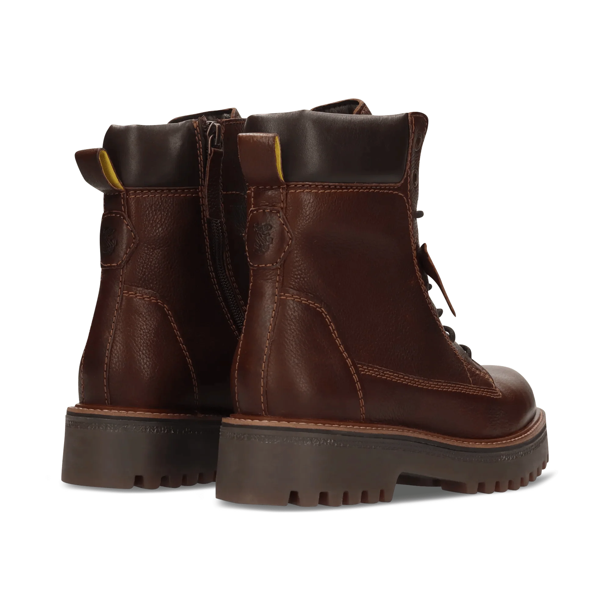 Leder Schnürstiefelette Braun/Dunkelbraun - Image 4