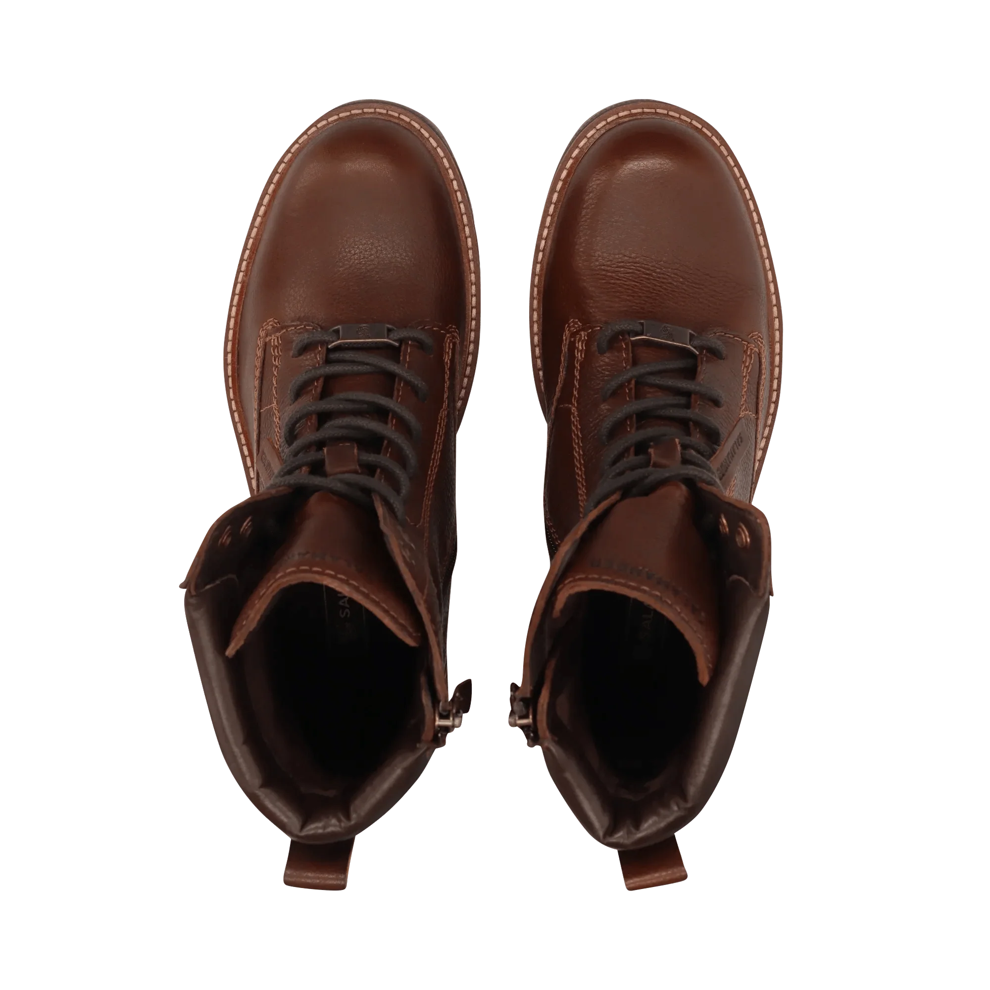 Leder Schnürstiefelette Braun/Dunkelbraun - Image 6