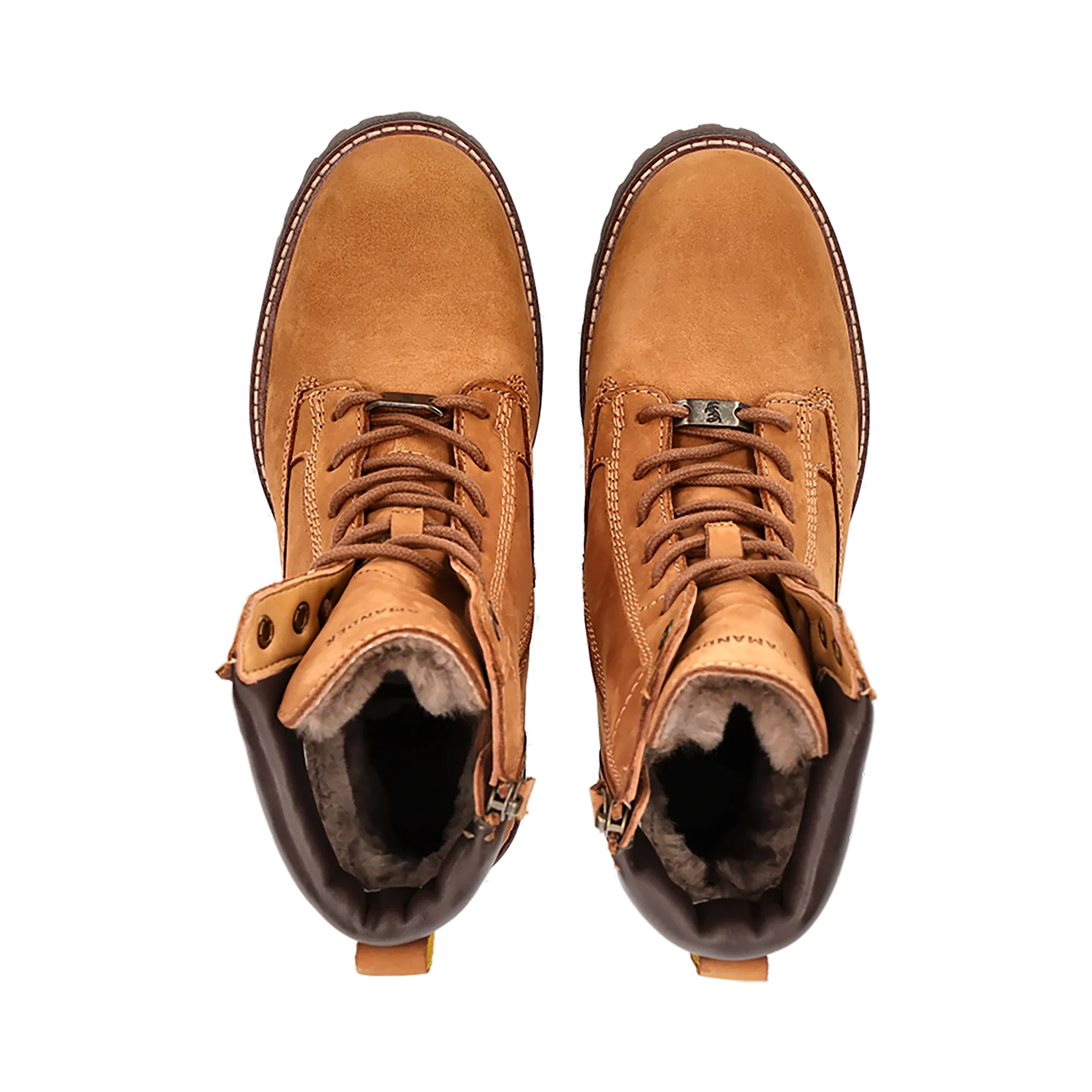 Leder Schnürstiefelette Cognac/Dunkelbraun - Image 6