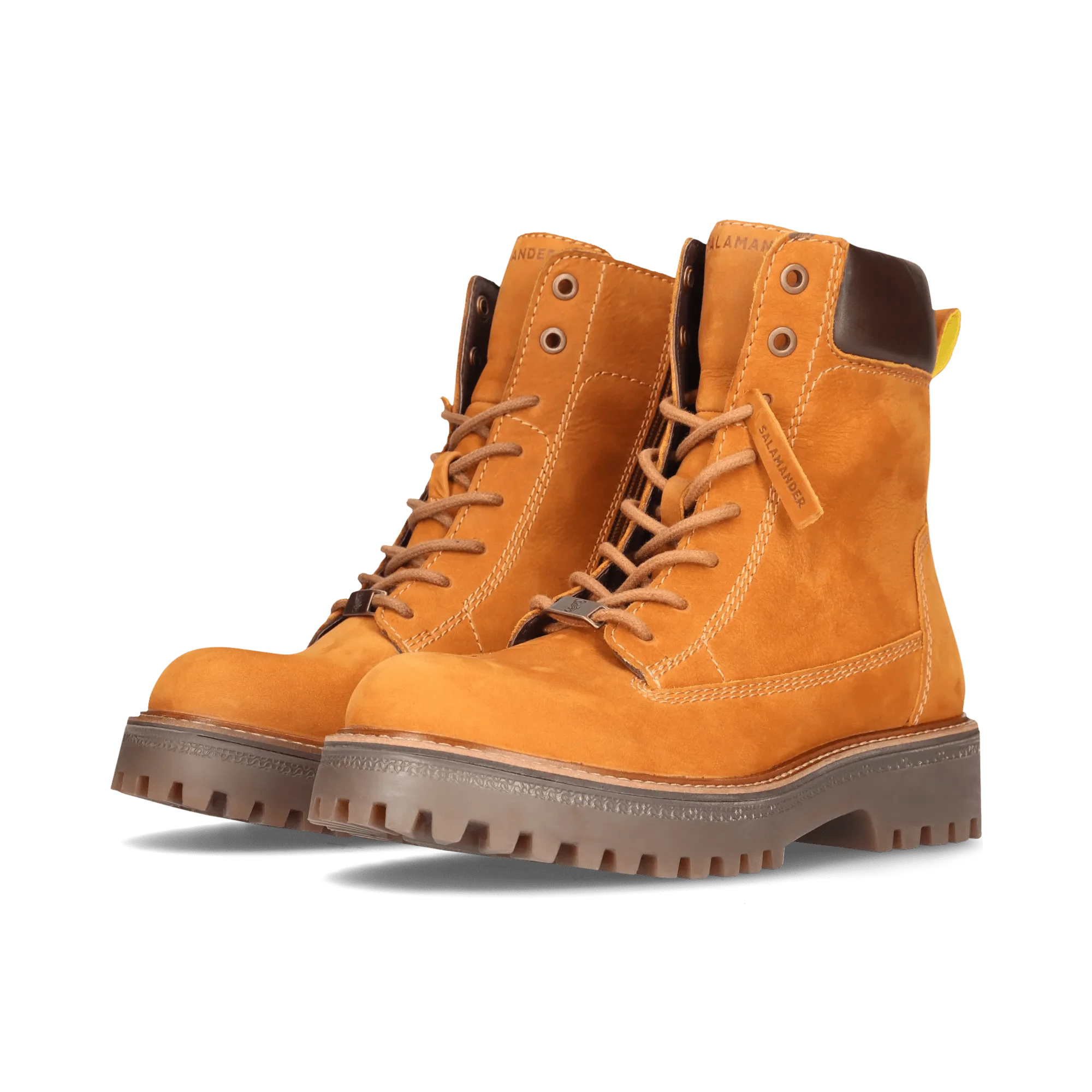Leder Schnürstiefelette Cognac/Dunkelbraun - Image 2