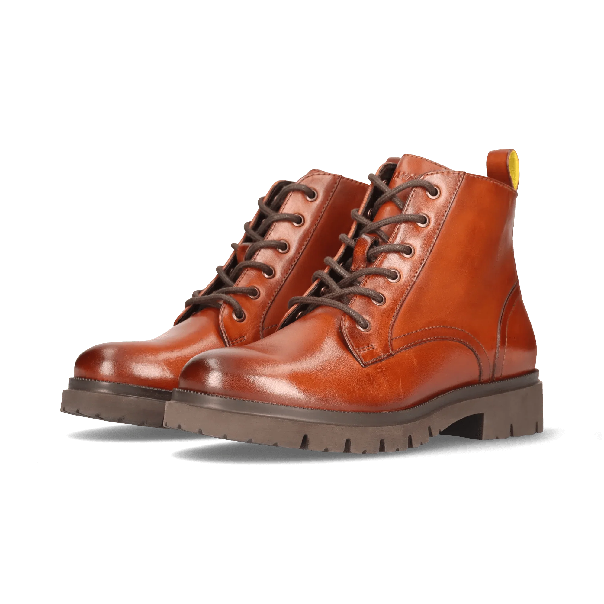 Leder Schnürstiefelette Cognac - Image 2
