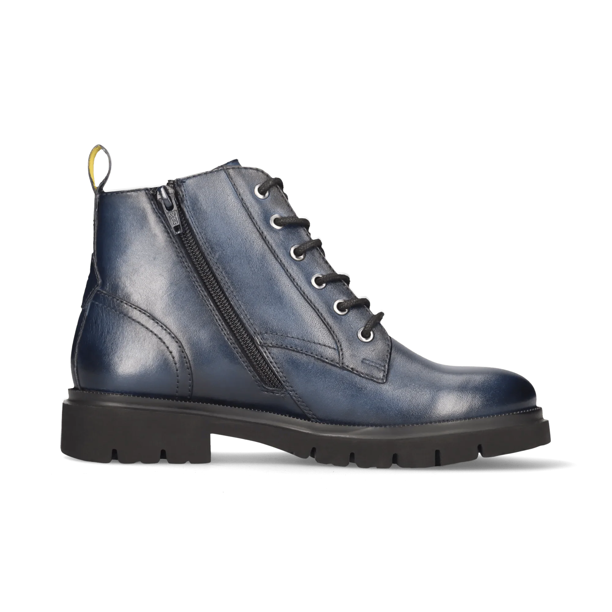 Leder Schnürstiefelette Dunkelblau - Image 3