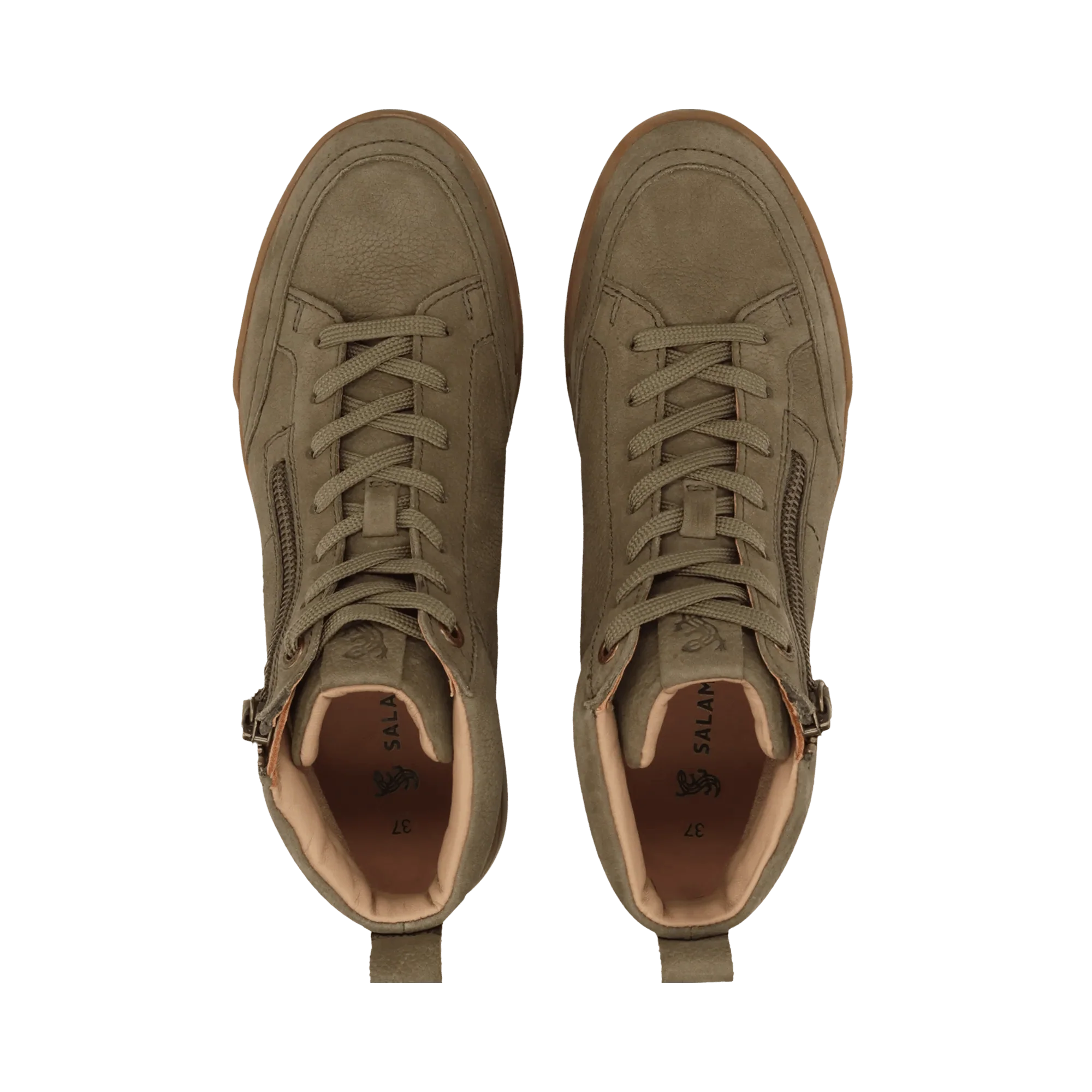 Leder Schnürstiefelette Dunkelgrün - Image 6