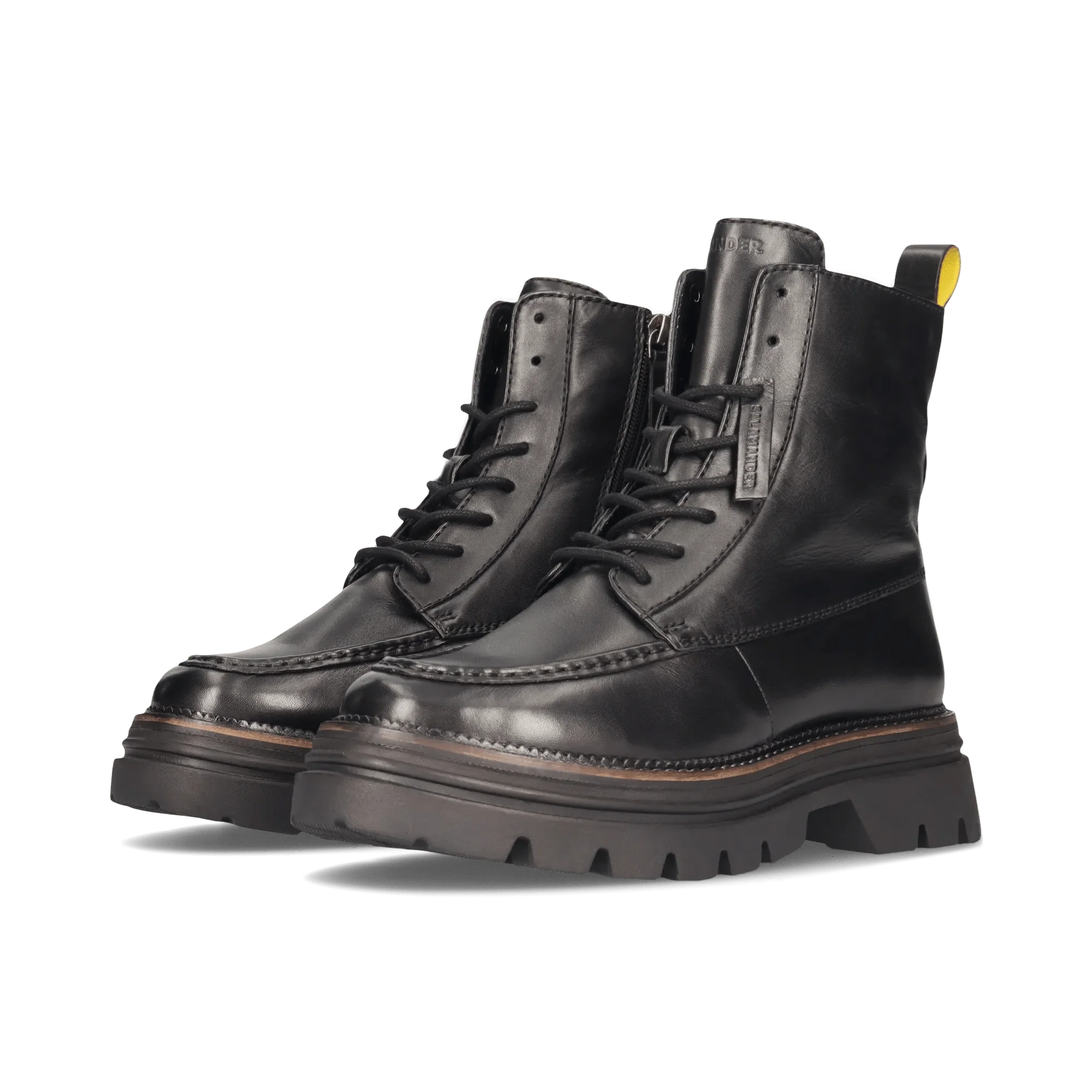 Leder Schnürstiefelette Schwarz - Image 2